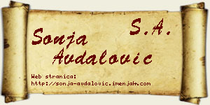 Sonja Avdalović vizit kartica